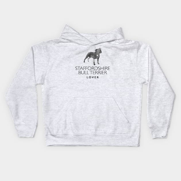 Staffordshire Bull Terrier Lover Gift - Ink Effect Silhouette Kids Hoodie by Elsie Bee Designs